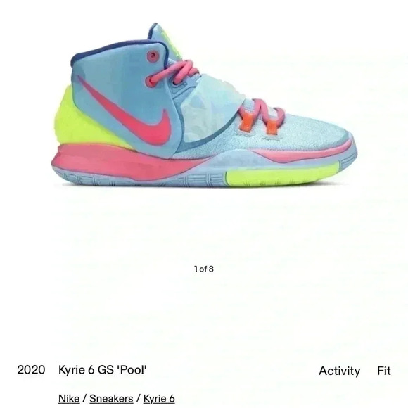 NIKE Kyrie 6 GS ‘Pool’, size 6 women’s, size 4-4.5 big girls - Picture 3 of 10